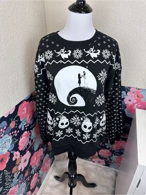 Nightmare Before Christmas Jack Skellington Holiday Light Up Sweatshirt Medium